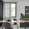 Image de Lot de 2 rideaux en coton blanc à motif vert 140 x 260 cm
