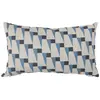 Image de Housse de coussin blanche motif bleu gris 30 x 50 cm