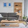Image de Lot de 2 rideaux en coton blanc à motif bleu gris 140 x 260 cm
