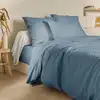 Image de Housse de couette 75% coton 25% lin bleu gris 140 x 200 cm