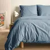 Image de Housse de couette 75% coton 25% lin bleu gris 240 x 220 cm