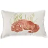 Image de Coussin en coton blanc motif renard 30 x 50 cm