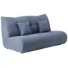 Image de Grande chauffeuse en tissu 2,5 places bleu