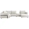 Image de Canapé panoramique tissu méridienne droite beige
