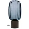 Image de Lampe à poser en verre fumé pied bois foncé