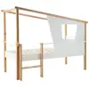 Image de Lit cabane effet bois et blanc 90 x 190 cm