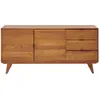 Image de Buffet bas rétro en bois chêne 2 portes 3 tiroirs l160 noir