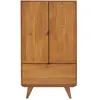 Image de Buffet haut rétro en bois 2 portes 1 tiroir l80 h140 noir