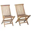 Image de 2 chaises de jardin en teck huilé massif pliantes