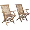 Image de 2 fauteuils de jardin en teck huilé massif pliants