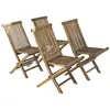 Image de 4 chaises de jardin en teck huilé massif pliantes