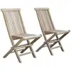 Image de 2 chaises de jardin en teck massif pliantes