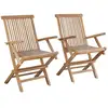Image de 2 fauteuils de jardin en teck massif pliants