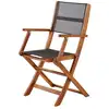 Image de Fauteuil de jardin en acacia massif et textilène noir