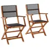 Image de 2 fauteuils acacia massif et textilène