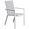 Image de Fauteuil de jardin en aluminium blanc et textilène gris