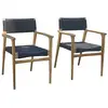 Image de 2 fauteuils de jardin en teck massif et cordage noir