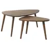 Image de Lot de tables basses en mindi massif finition noyer