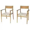 Image de Lot de 2 fauteuils de jardin en teck massif et cordage beige