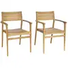Image de Fauteuil de jardin en teck massif (lot de 2)
