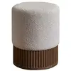 Image de Pouf en mindi massif et tissu bouclette 38 cm