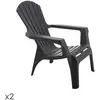 Image de Fauteuils adirondack de jardin x2 en polypropylène anthracite 85x75cm