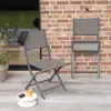 Image de Chaise de jardin en aluminium et textilène grise pliable 49x56x88 cm