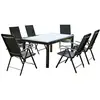 Image de Table de jardin et 6 chaises en aluminium gris