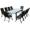 Image de Table de jardin et 10 chaises en aluminium gris