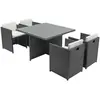 Image de Table et chaises 4 places encastrables en résine gris-blanc