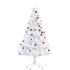 Image de Sapin de noël artificiel blanc h1,50 m 680 branches avec décorations
