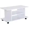 Image de Meuble tv avec roulettes étagère moderne blanc