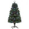 Image de Sapin de noël artificiel fibre optique led multicolore étoile h1,20 m
