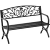Image de Banc de jardin terrasse en acier fonte noir 2 places
