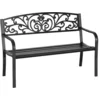 Image de Banc de jardin terrasse en acier fonte noir 3 places