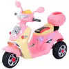 Image de Moto scooter électrique enfant 6 v 3 roues topcase rose