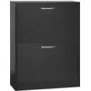 Image de Armoire à chaussures meuble à chaussures bois noir