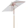 Image de Parasol rectangulaire inclinable en bambou et bois massif crème