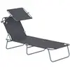 Image de Transat bain de soleil pliable grand confort