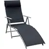 Image de Transat inclinable multi-positions pliable noir