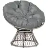 Image de Fauteuil papasan pivotant grand confort gris