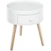 Image de Chevet table de nuit ronde 1 tiroir design scandinave bicolore