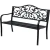Image de Banc 3 places de jardin style cosy chic noir