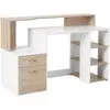 Image de Bureau informatique multimédia multi-rangements aspect chêne blanc