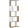 Image de Bibliothèque à 5 niveaux en forme de s en bois bicolore