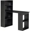 Image de Bureau informatique d'angle avec étagère de rangement noir