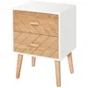 Image de Chevet design scandinave bicolore blanc hêtre