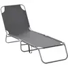Image de Bain de soleil dossier réglable métal et polyester gris