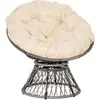 Image de Fauteuil papasan pivotant grand confort crème