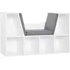Image de Bibliothèque banc 2 en 1 - 6 casiers coussins inclus